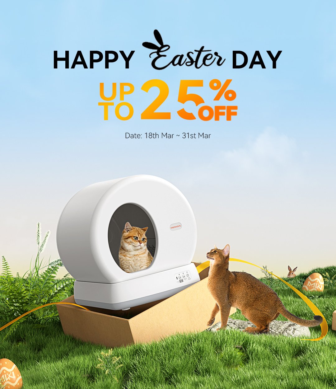 MeoWant seasonal smart litter box campaign artwork
